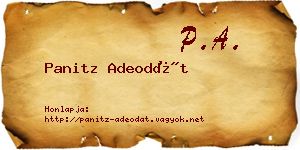 Panitz Adeodát névjegykártya